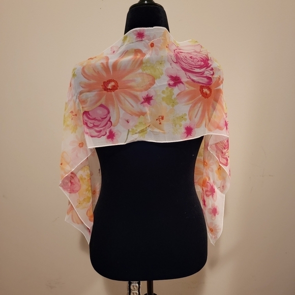 Echo Vintage Sheer Floral Scarf - Picture 2 of 6